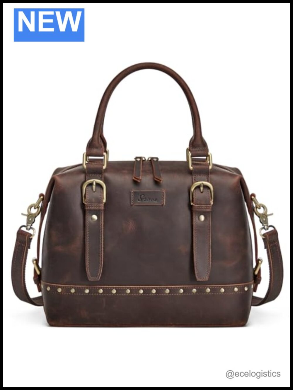 Top Grain Crazy Horse Leather Crossbody Bag Women Shoulder Handbag Purse